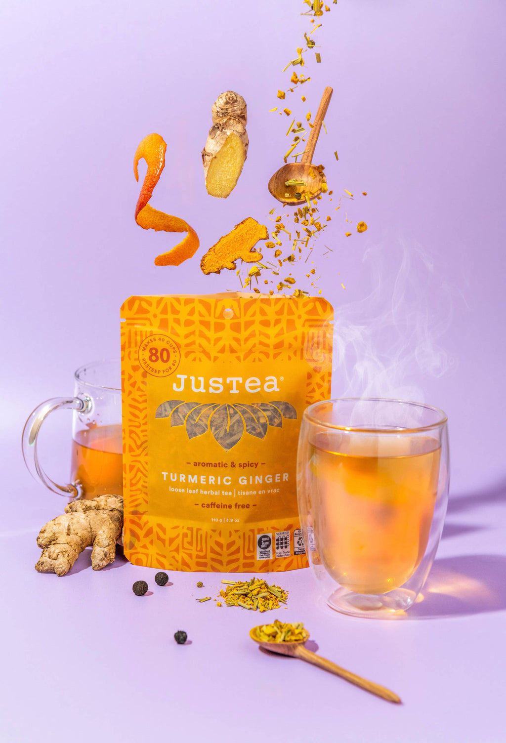 Turmeric Ginger Stand-up Pouch - Fair-Trade Herbal Tea