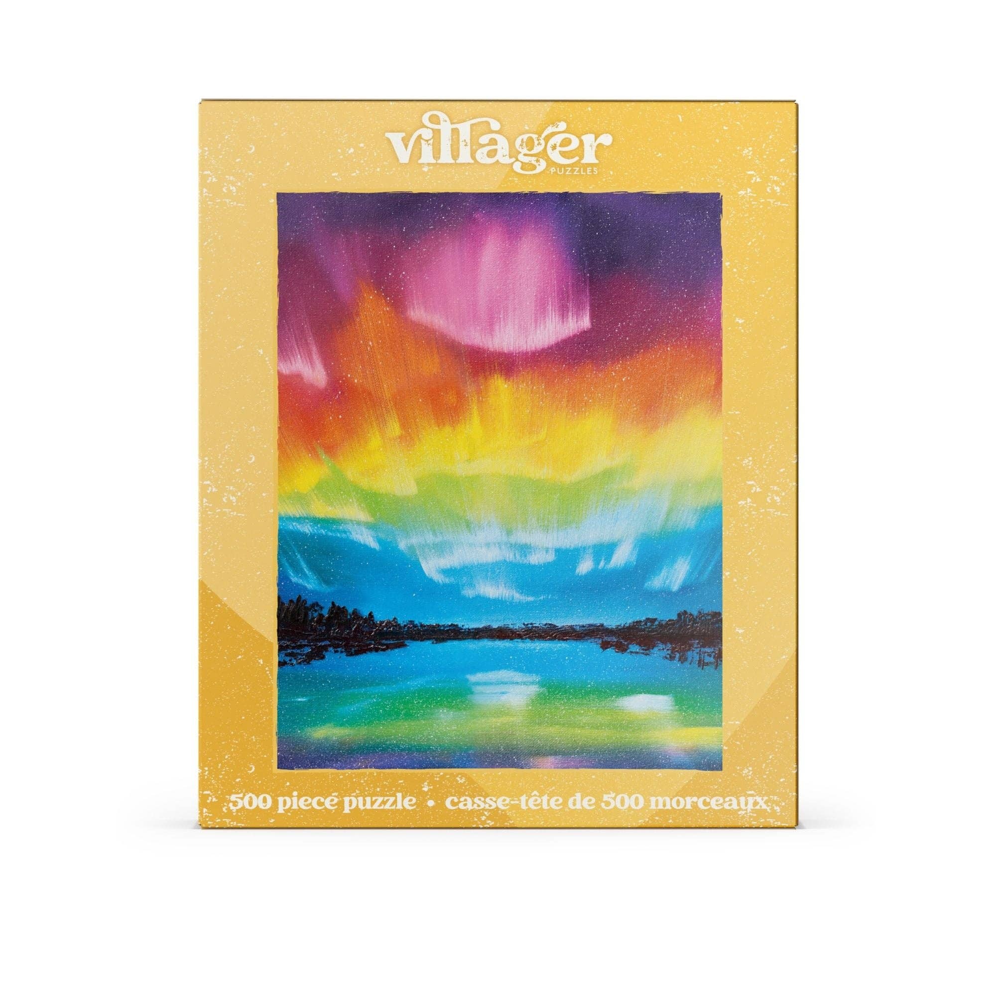 Rainbow Northern Lights 500-Piece Puzzle | Canadian Artist
